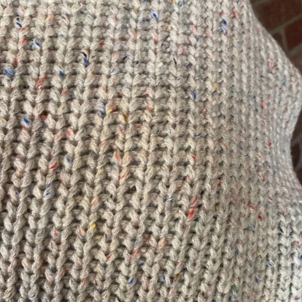 J. Crew grey multicolored wide woven wool knit sweater scarf‎ wrap
